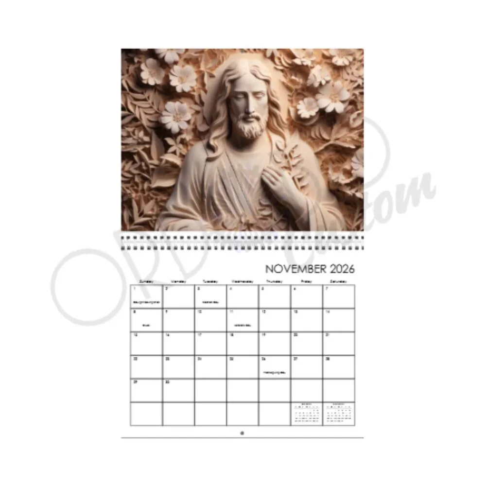 2024 Christian Wood Carvings Wall Calendar